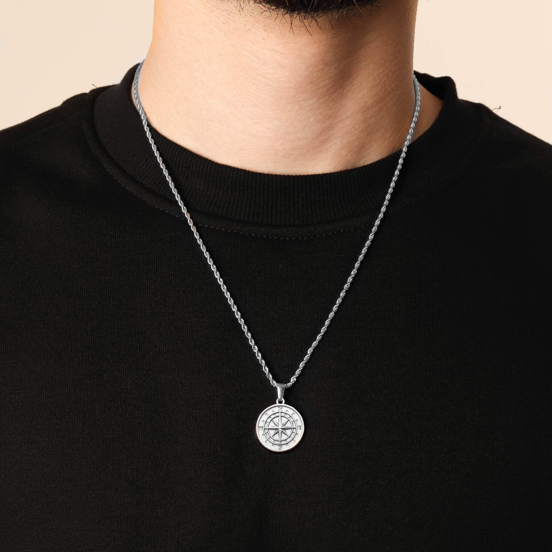 Compass Necklace – Silver