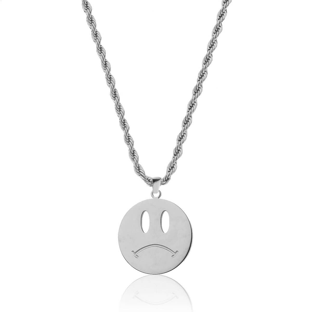 Double Sided Smiley Pendant – Silver