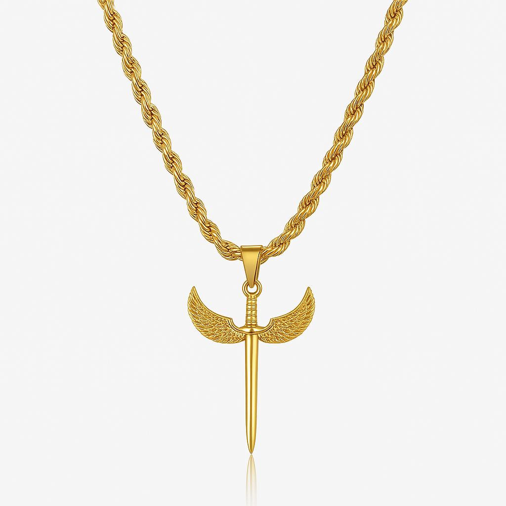 Angel Dagger Pendant – Gold