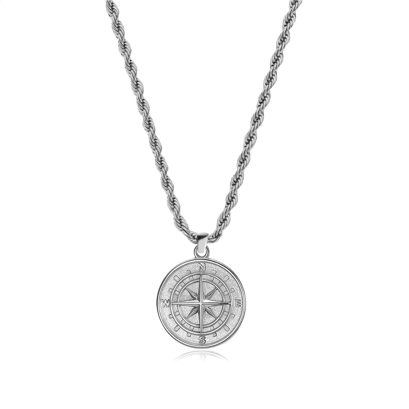 Compass Necklace – Silver