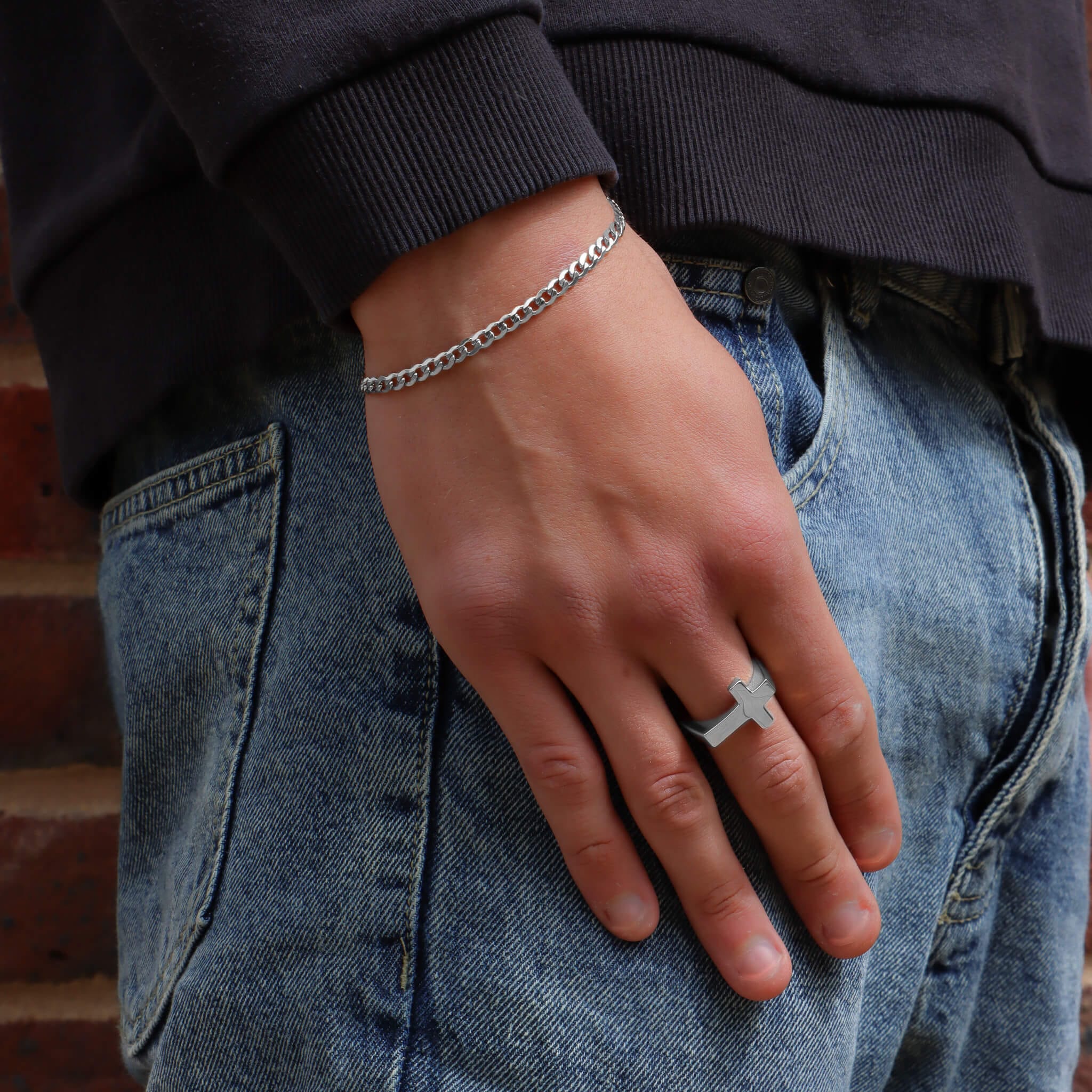 Curb Bracelet – Silver (4MM)