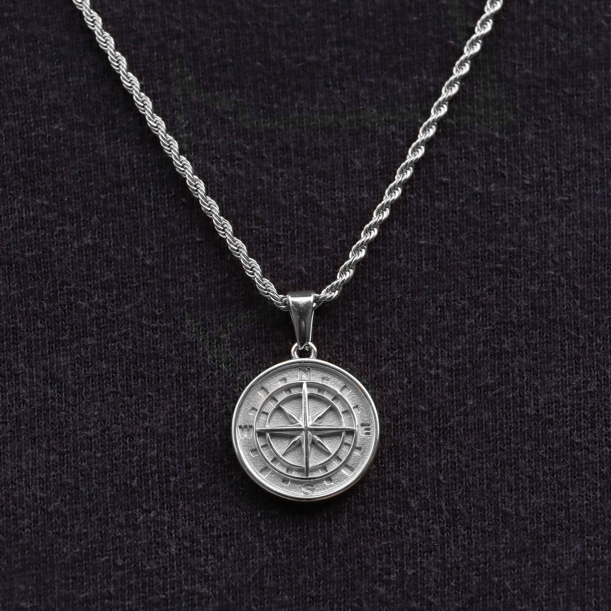 Compass Necklace – Silver