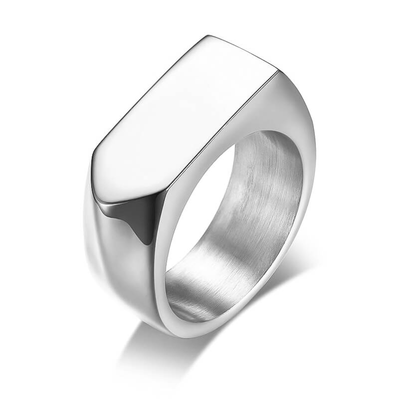 Iron Signet Ring – Silver
