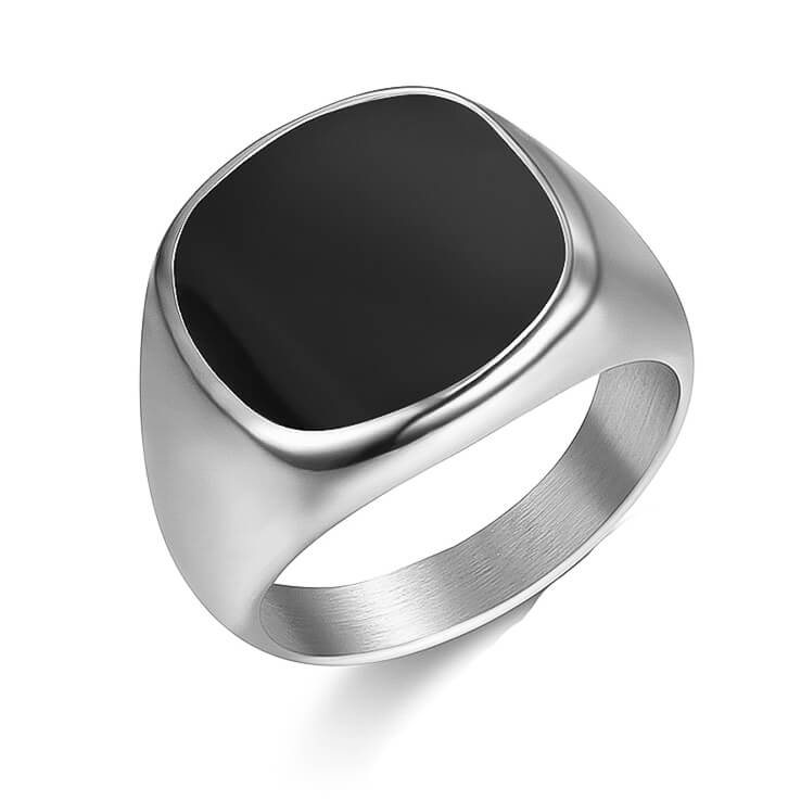Classic Stone Ring – Silver