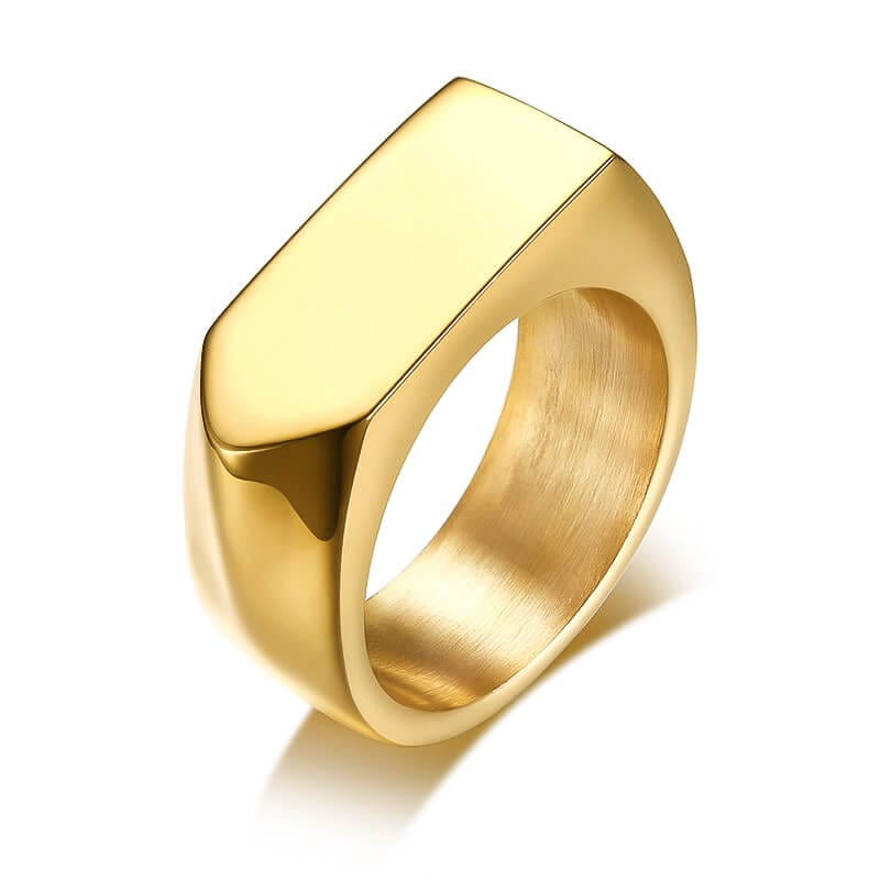 Iron Signet Ring – Gold