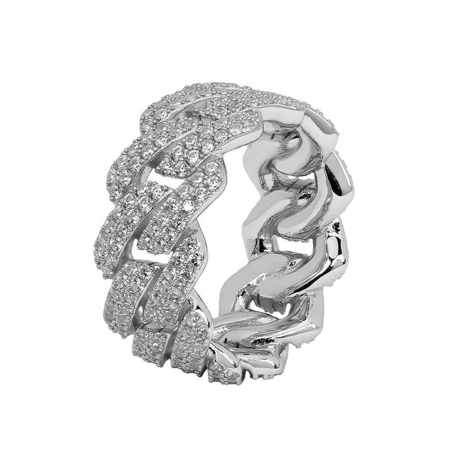 Iced Cuban Ring – Silver