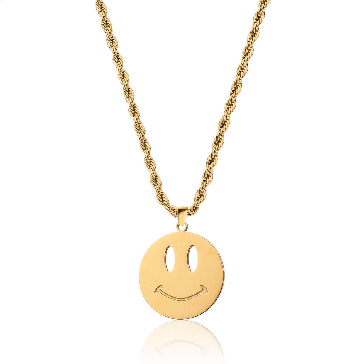 Double Sided Smiley Pendant – Gold