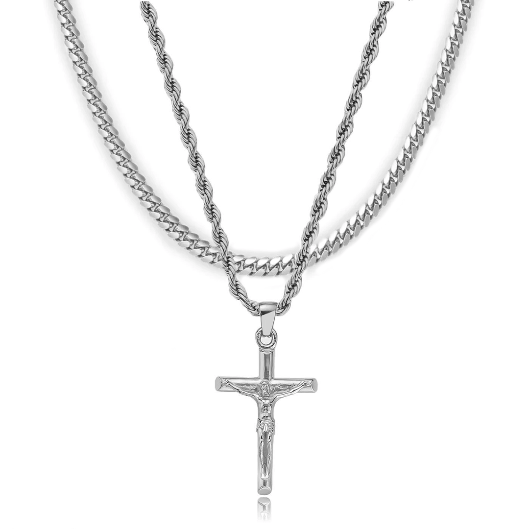 Crucifix Set – Silver
